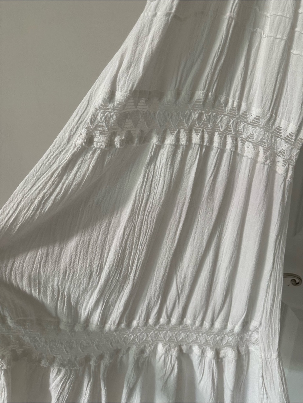 White Halter Maxi Dress with Tiered Details - Picture 3 of 4